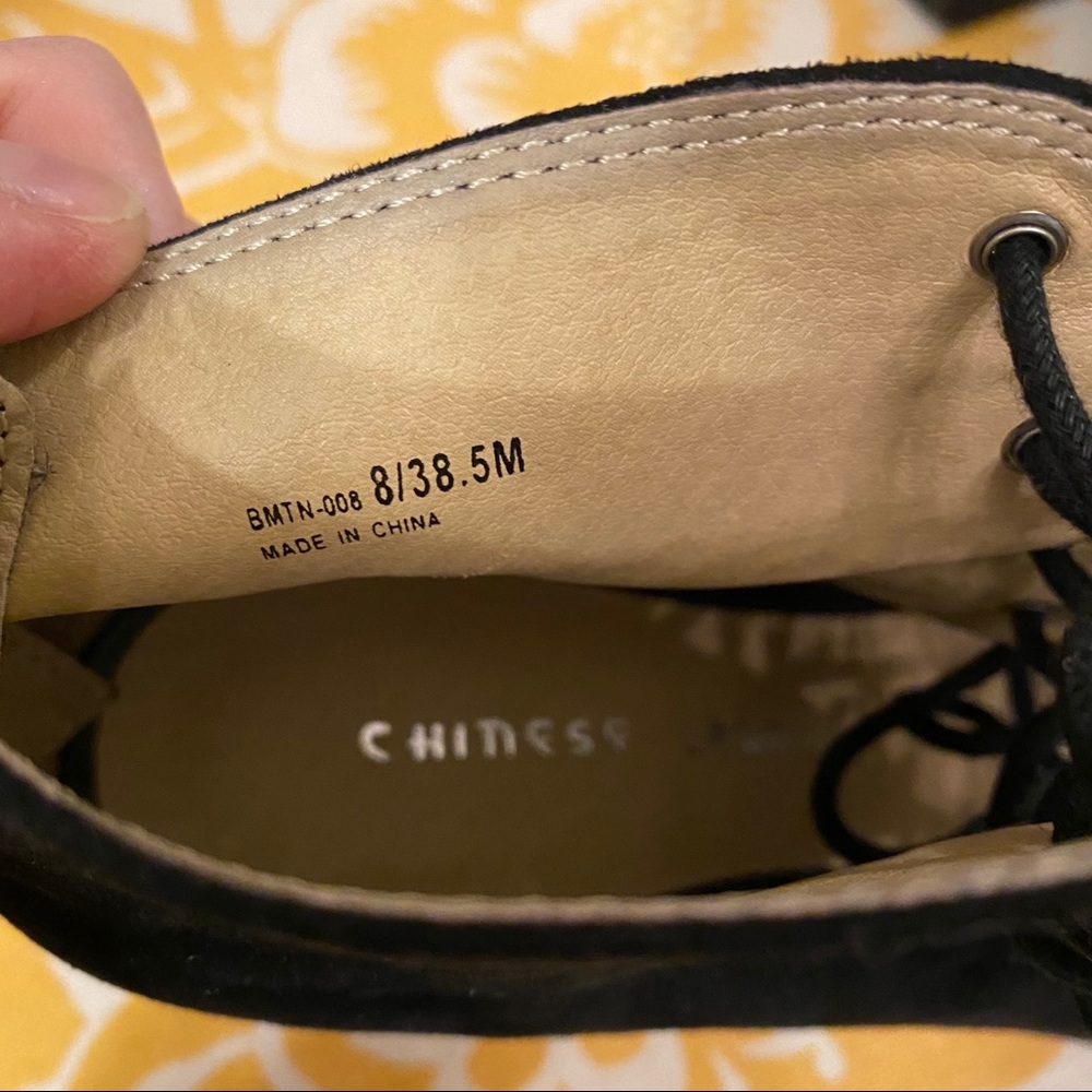 Chinese Laundry black lace up front stacked heel - Picture 5 of 5